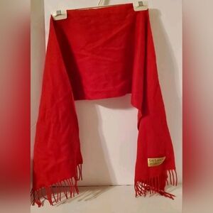 Guy Laroche 100% Pure Cashmere Red Scarf One Size-Vintage